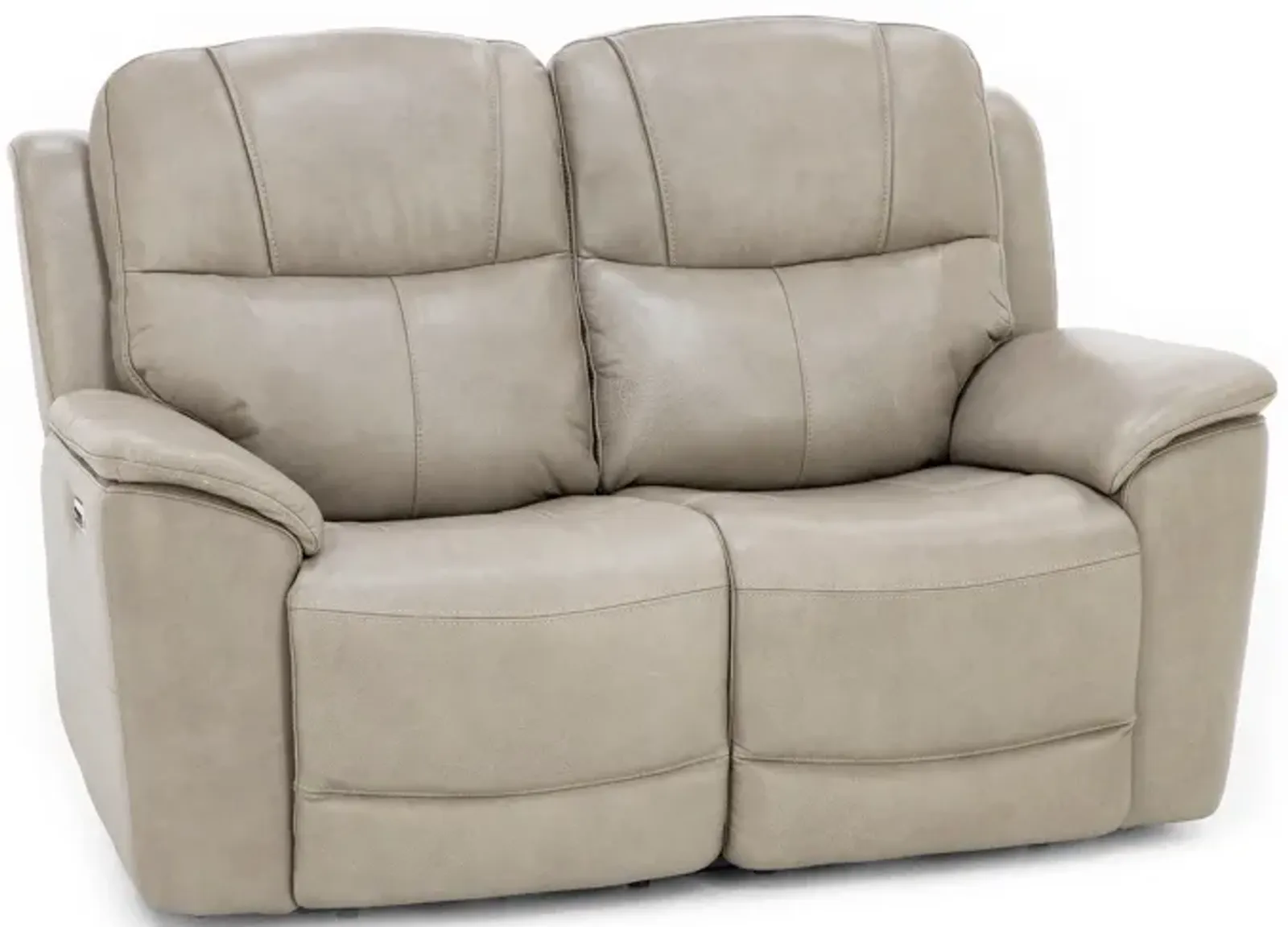 Wrenn Leather Fully Loaded Zero Gravity Reclining Loveseat in Pebble