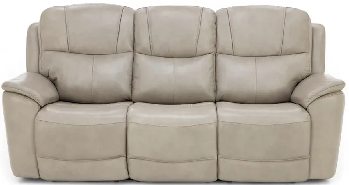 Wrenn Leather Fully Loaded Zero Gravity Reclining Sofa in Pebble