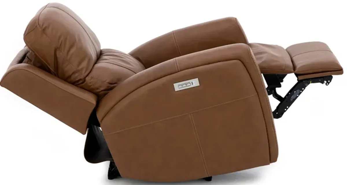 Landon Leather Zero Gravity Fully Loaded Recliner in Caramel