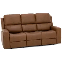 Landon Leather Zero Gravity Fully Loaded Reclining Sofa in Caramel