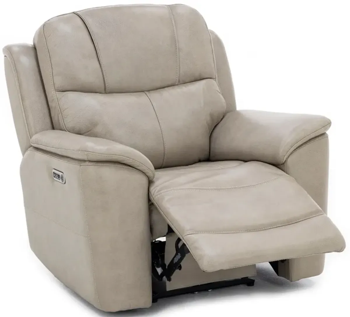 Wrenn Leather Fully Loaded Zero Gravity Recliner in Pebble