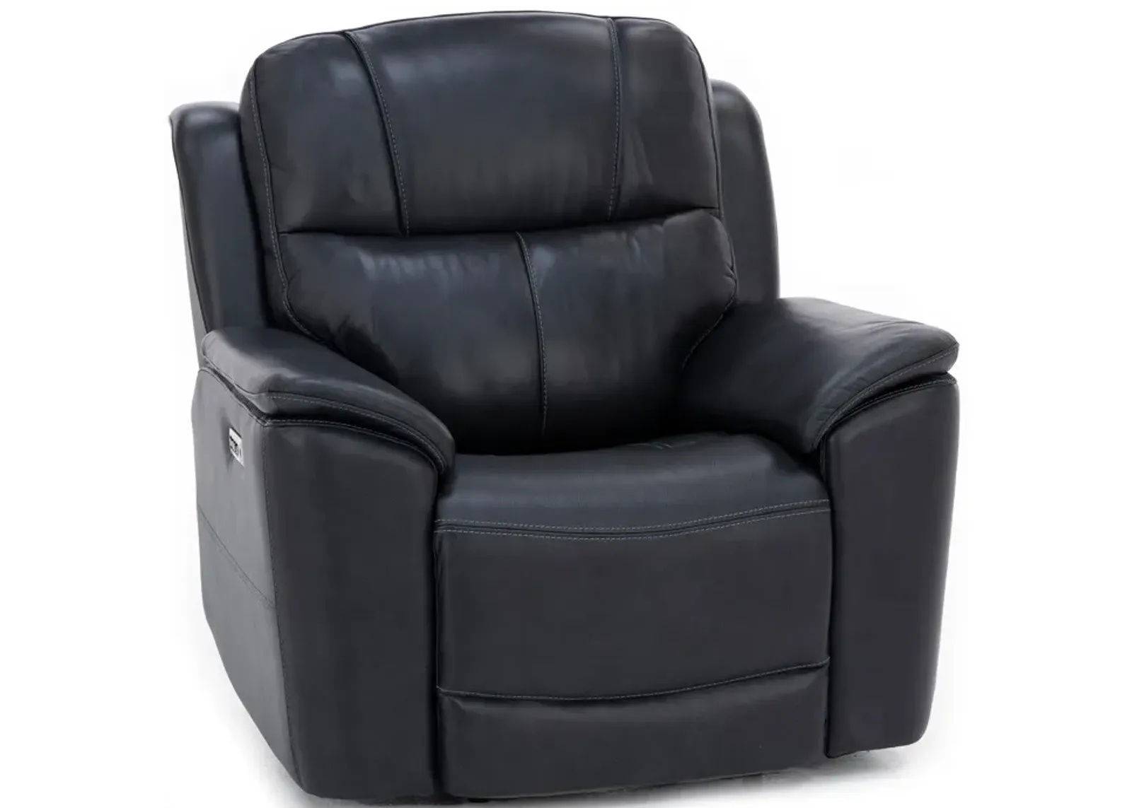 Wrenn Leather Fully Loaded Zero Gravity Recliner in Raven