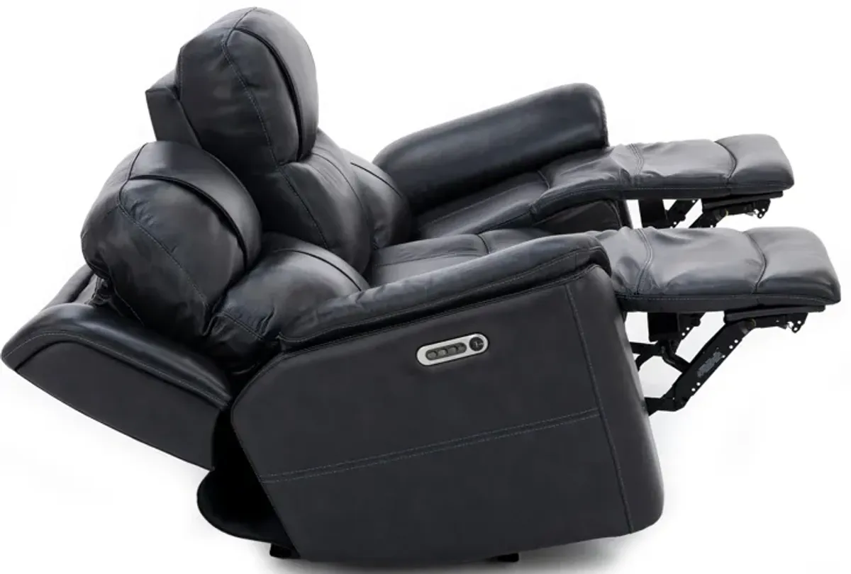 Flexsteel Wrenn Leather Fully Loaded Zero Gravity Reclining Sofa in Raven