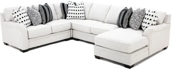 Evelyn 4-Pc. Sectional In Dove Grey In Right-Facing