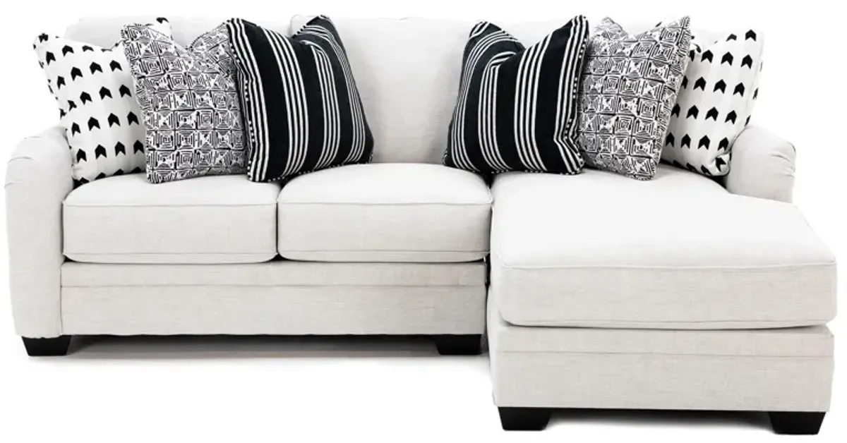 Evelyn 2-Pc. Chaise Sofa In Dove Grey In Right-Facing