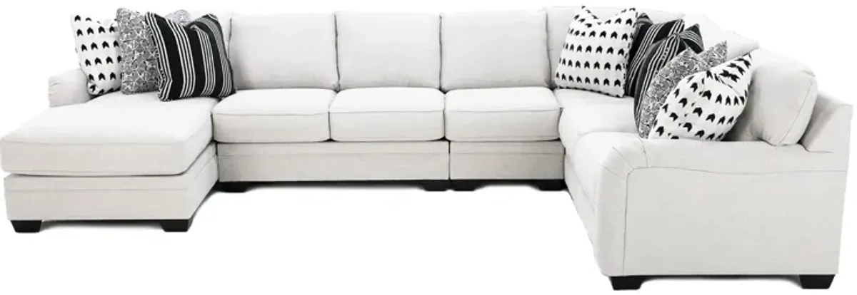 Evelyn 5-Pc. Sectional In Dove Grey In Left-Facing