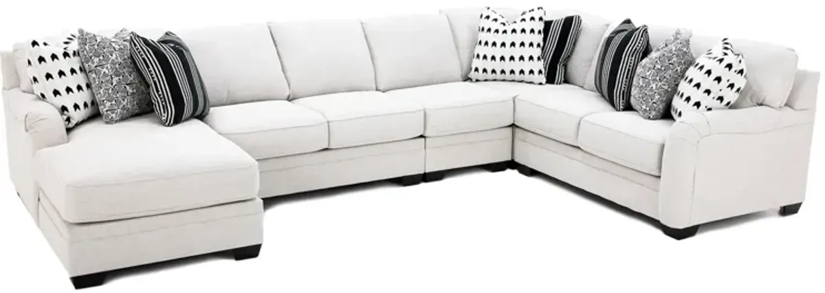 Evelyn 5-Pc. Sectional In Dove Grey In Left-Facing