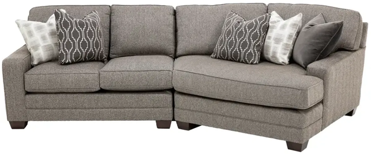 Winston 2-Pc. Track Arm Cuddler Sectional In Gunmetal In Right-Facing