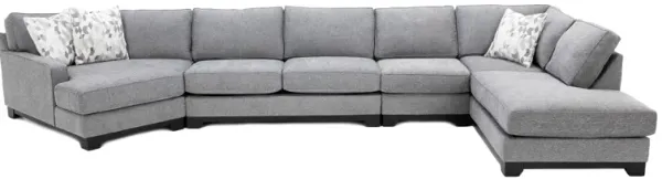 Gemini 4-Pc. Sectional In Grey In Right-Facing