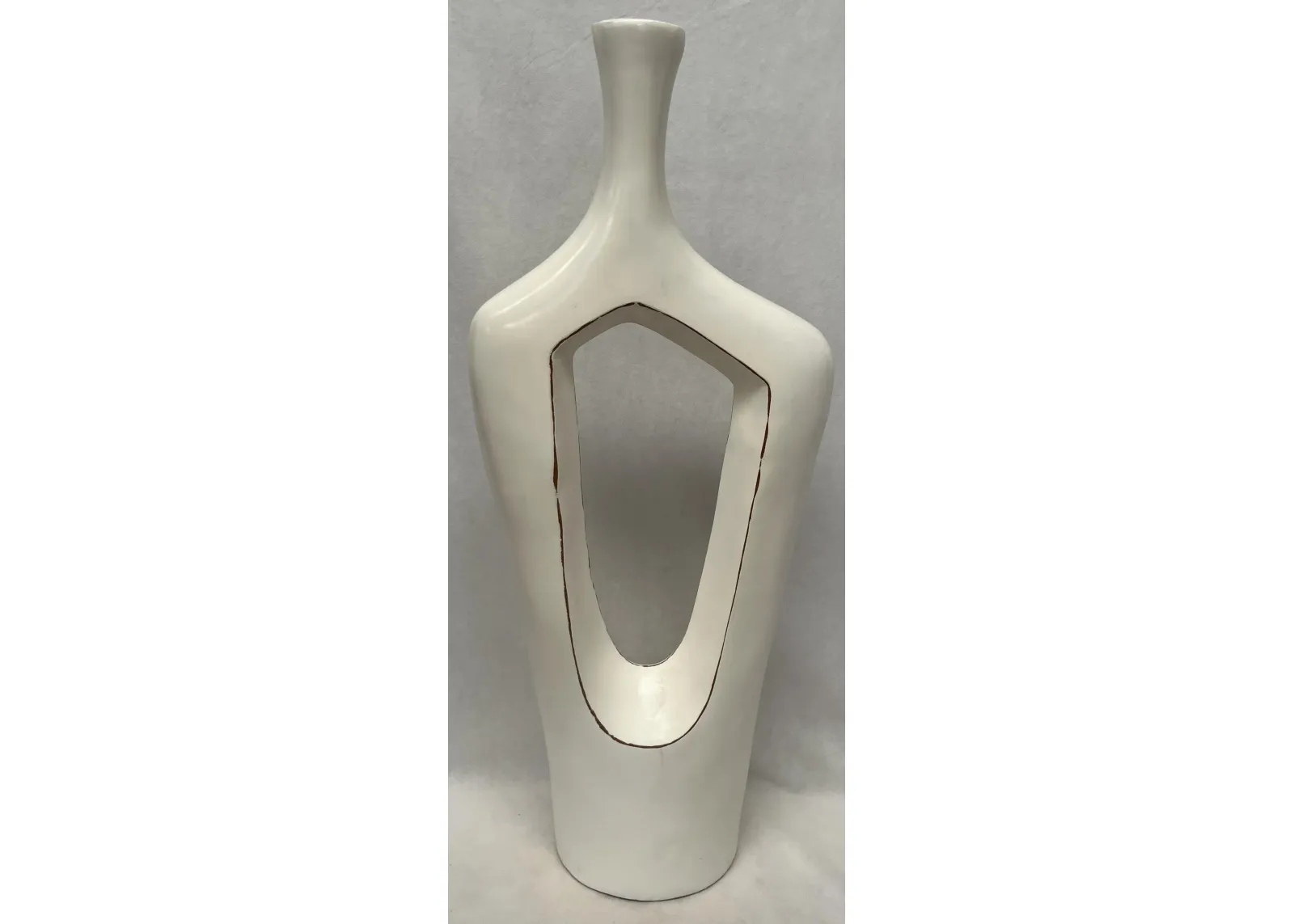 Large White Ceramic Floor Vase 18"W X 57"H