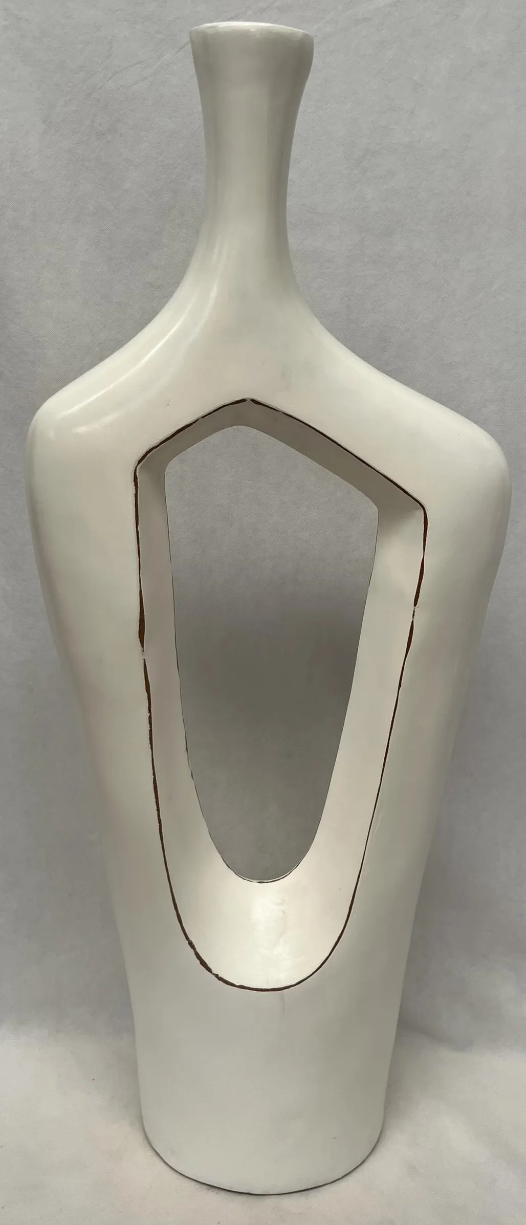 Large White Ceramic Floor Vase 18"W X 57"H