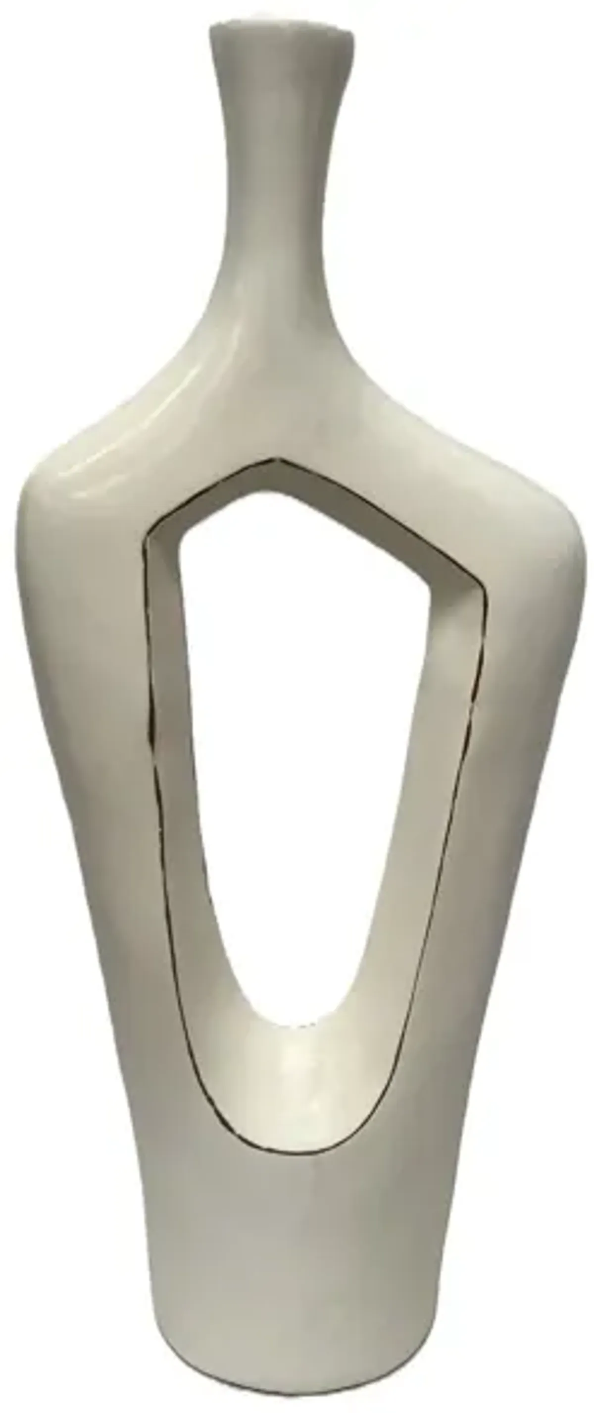 Large White Ceramic Floor Vase 18"W X 57"H