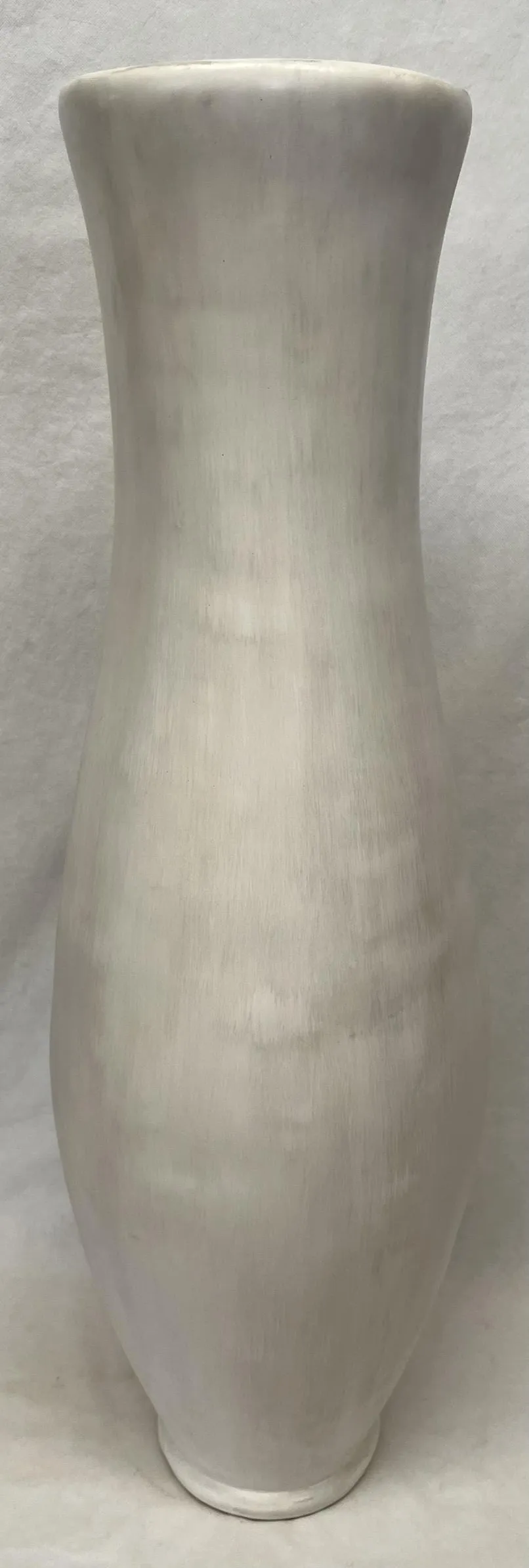 Medium White Polished Ceramic Floor Vase 13"W X 40"H