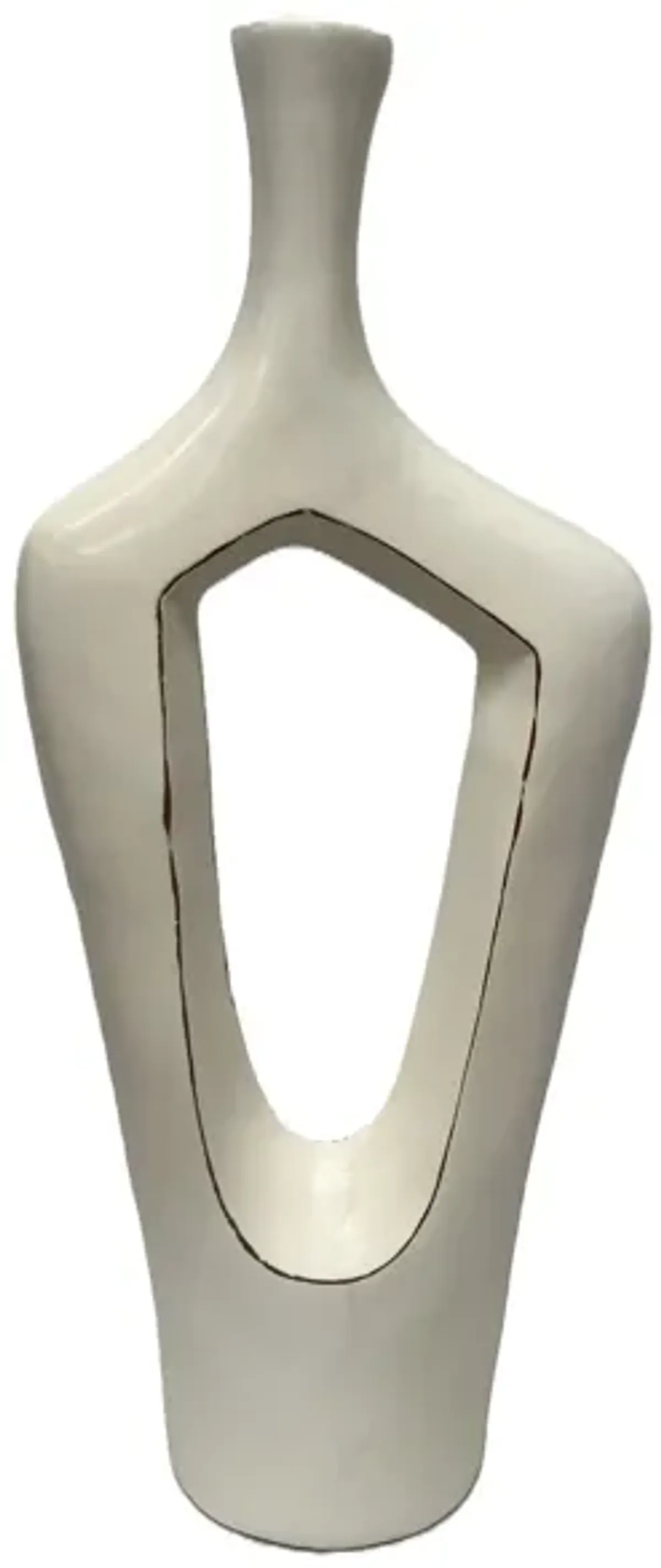 Medium White Ceramic Floor Vase 15"W X 52"H