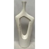 Medium White Ceramic Floor Vase 15"W X 52"H