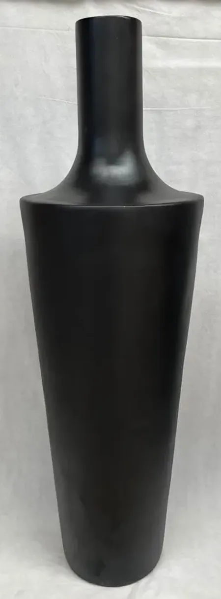 Large Black Ceramic Floor Vase 15"W X 51"H