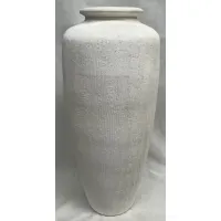 Medium White Ceramic Floor Vase 14"W X 33"H