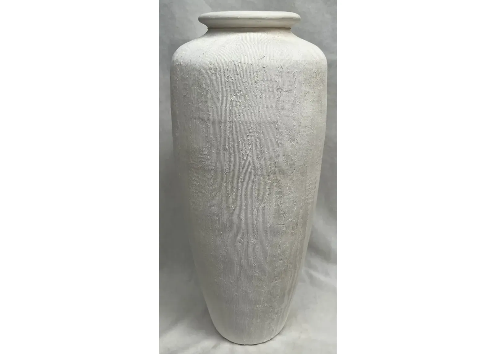 Medium White Ceramic Floor Vase 14"W X 33"H