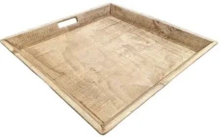 Natural Serving Tray with Handles 24"W x 24"D