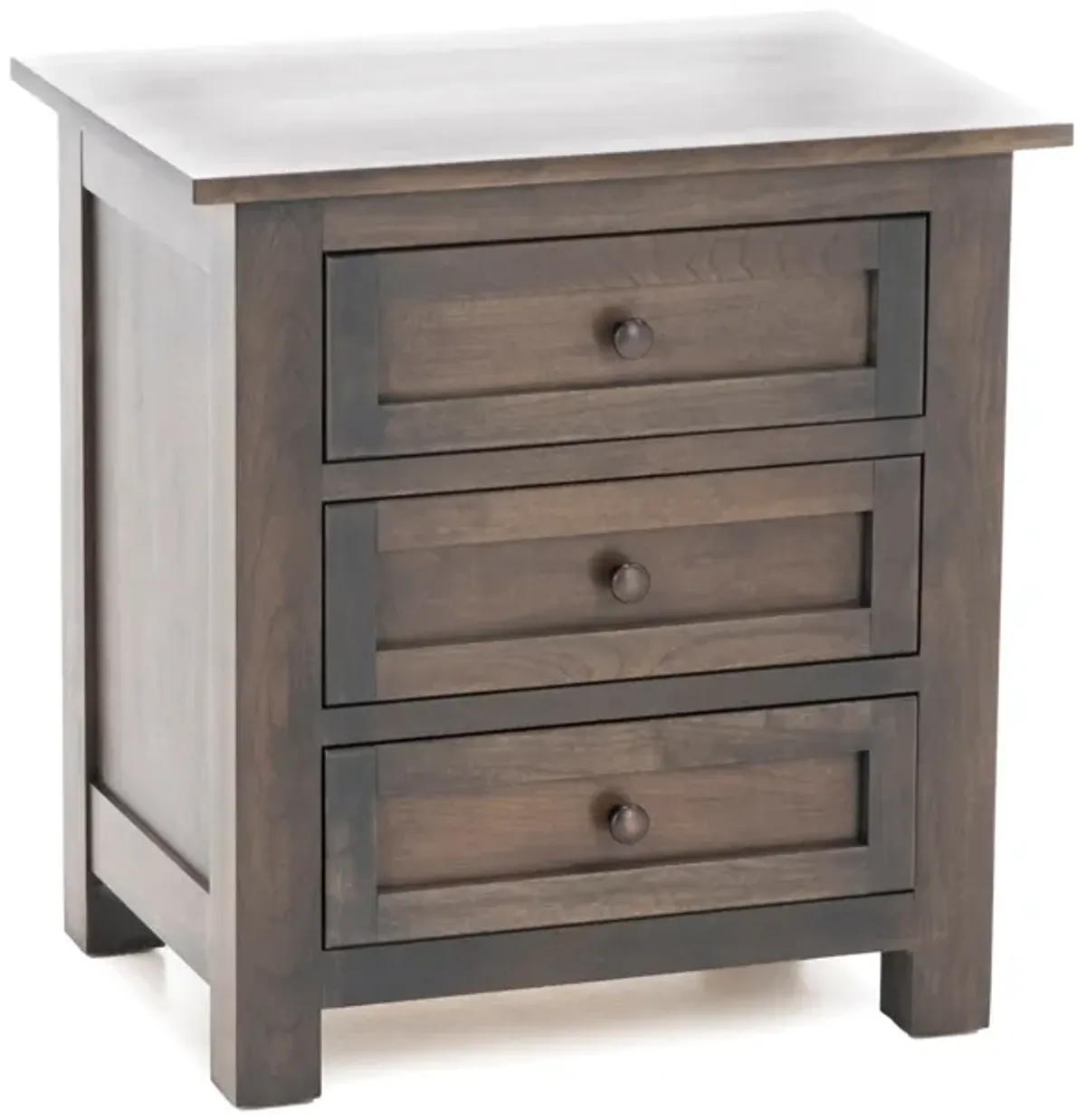 Witmer Taylor J Grey Three Drawer Nightstand