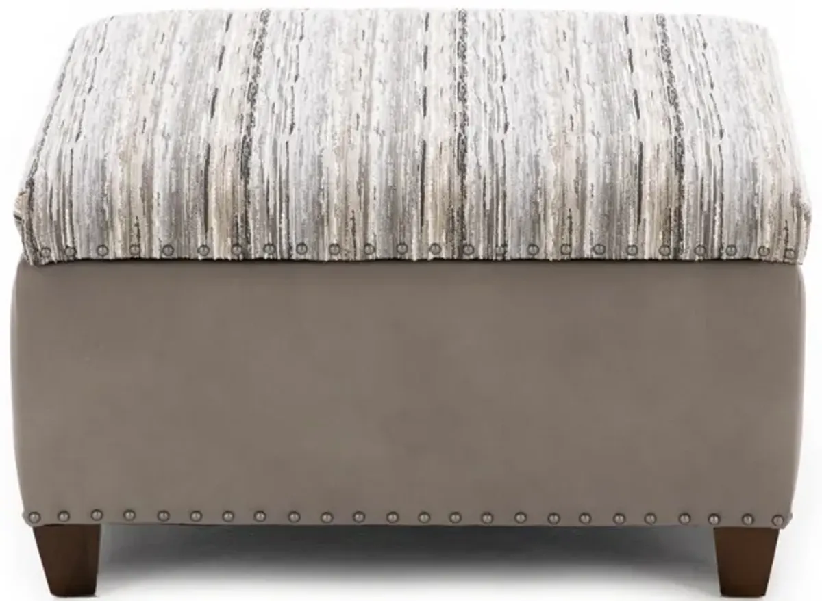 Depot Leather/Fabric Storage Cocktail Ottoman