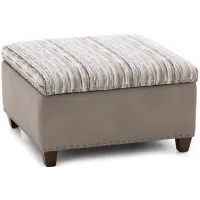 Depot Leather/Fabric Storage Cocktail Ottoman