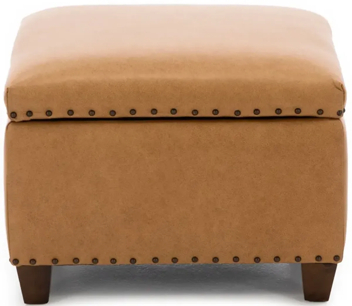 Depot Leather Storage Cocktail Ottoman