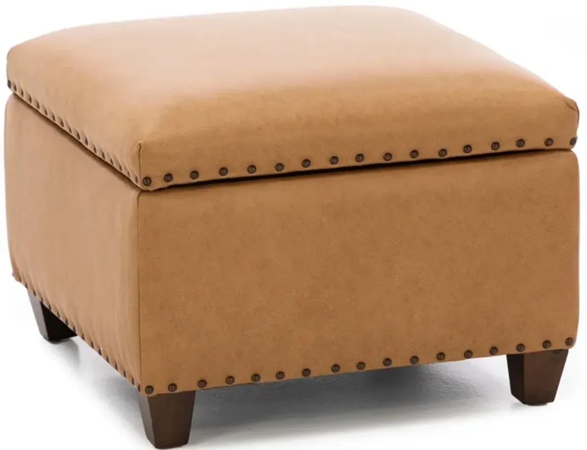 Depot Leather Storage Cocktail Ottoman