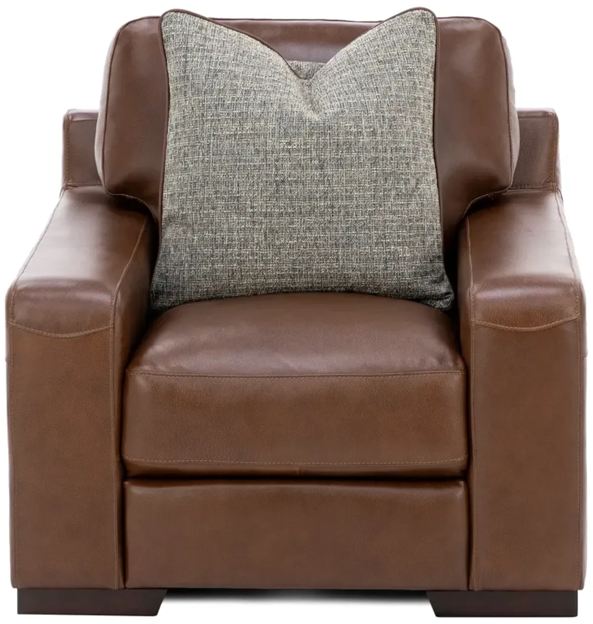 Everest Leather Chair With Wireless Charging in Chestnut