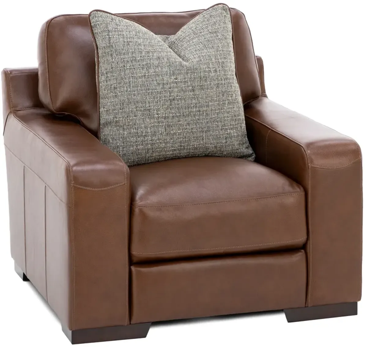 Everest Leather Chair With Wireless Charging in Chestnut