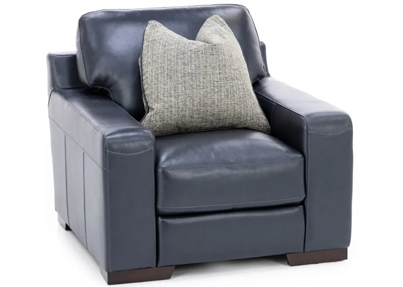 Everest Leather Chair With Wireless Charging in Deep Blue