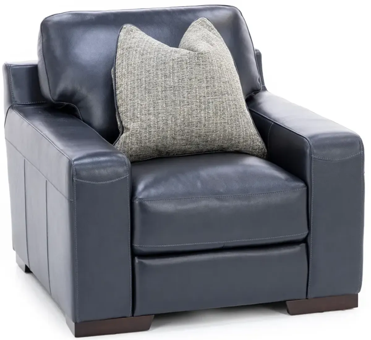 Everest Leather Chair With Wireless Charging in Deep Blue