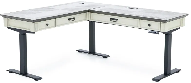 White Estate L-Shape Sit & Stand Desk