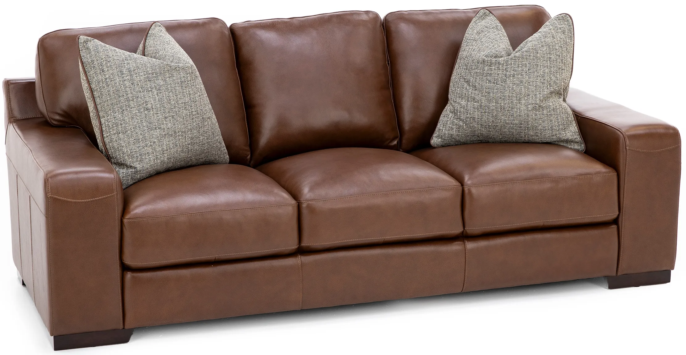Everest Leather Sofa With Wireless Charging in Chestnut