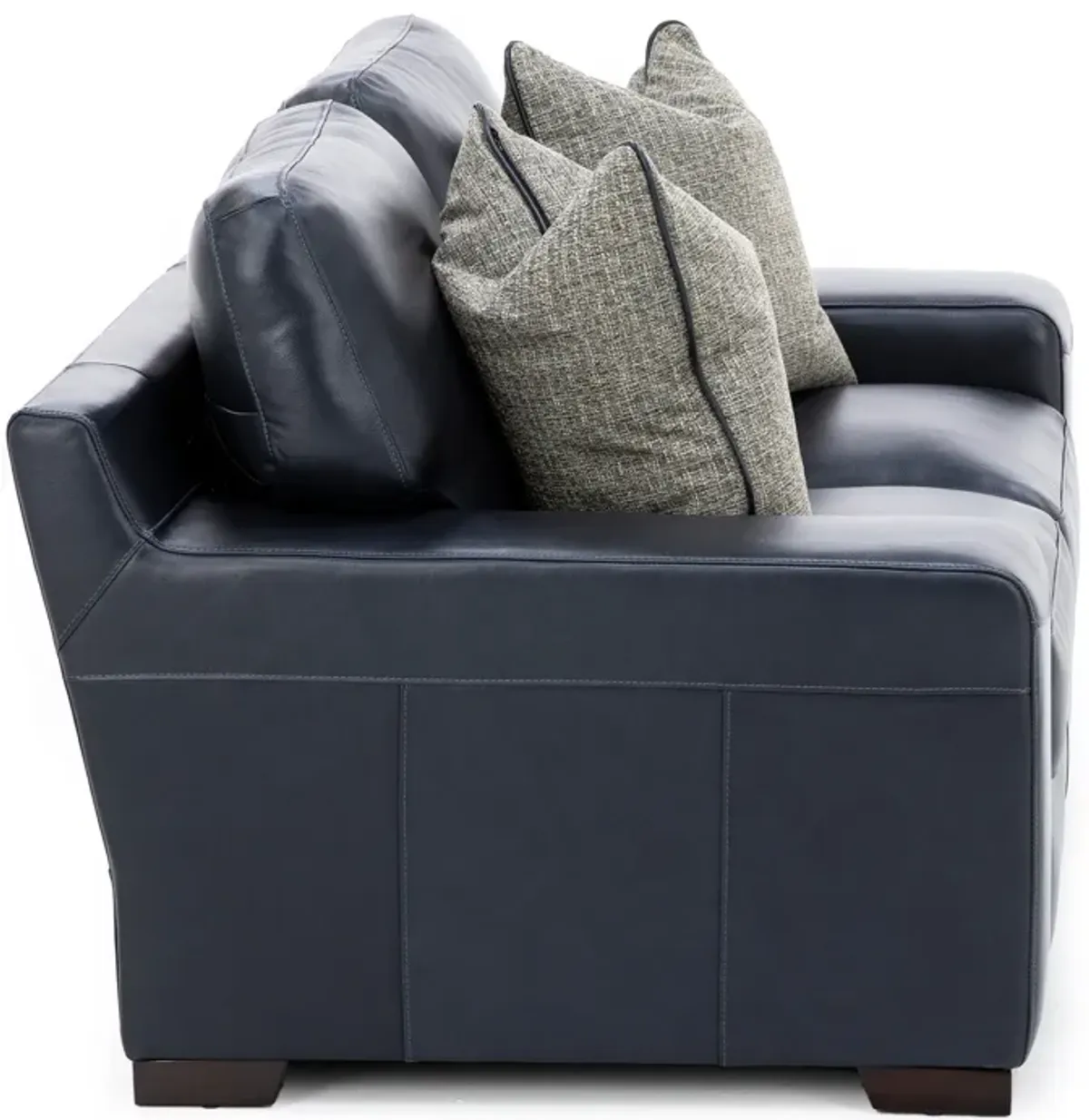 Everest Leather Loveseat With Wireless Charging in Deep Blue