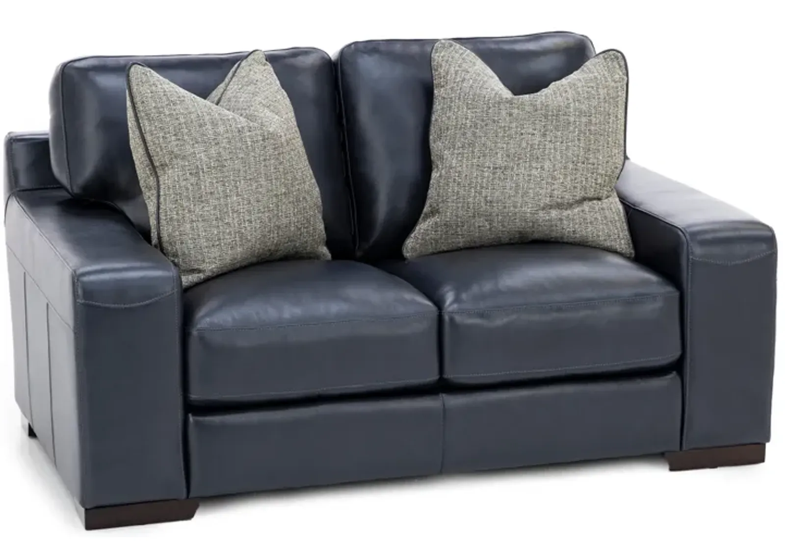 Everest Leather Loveseat With Wireless Charging in Deep Blue