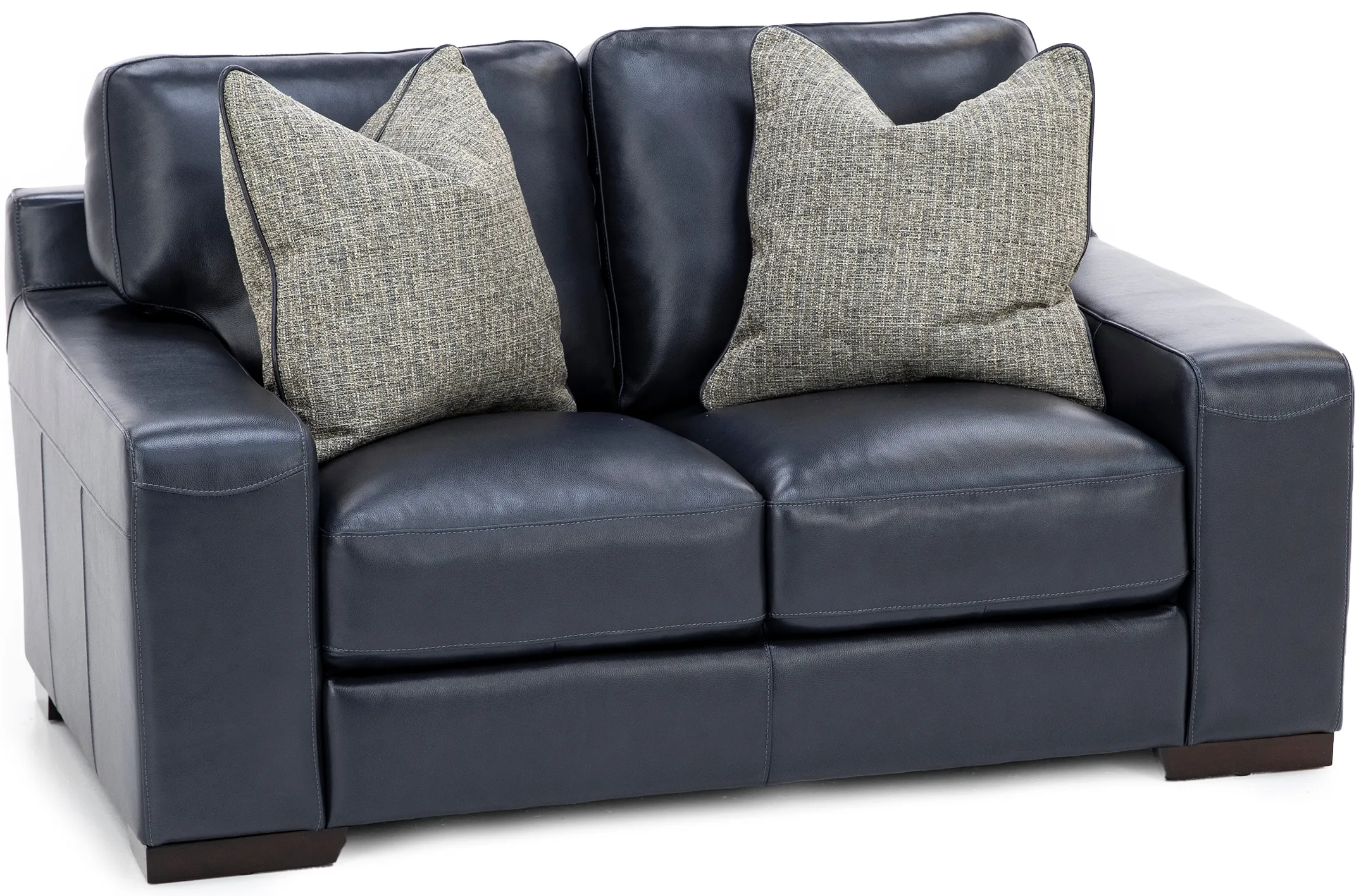 Everest Leather Loveseat With Wireless Charging in Deep Blue