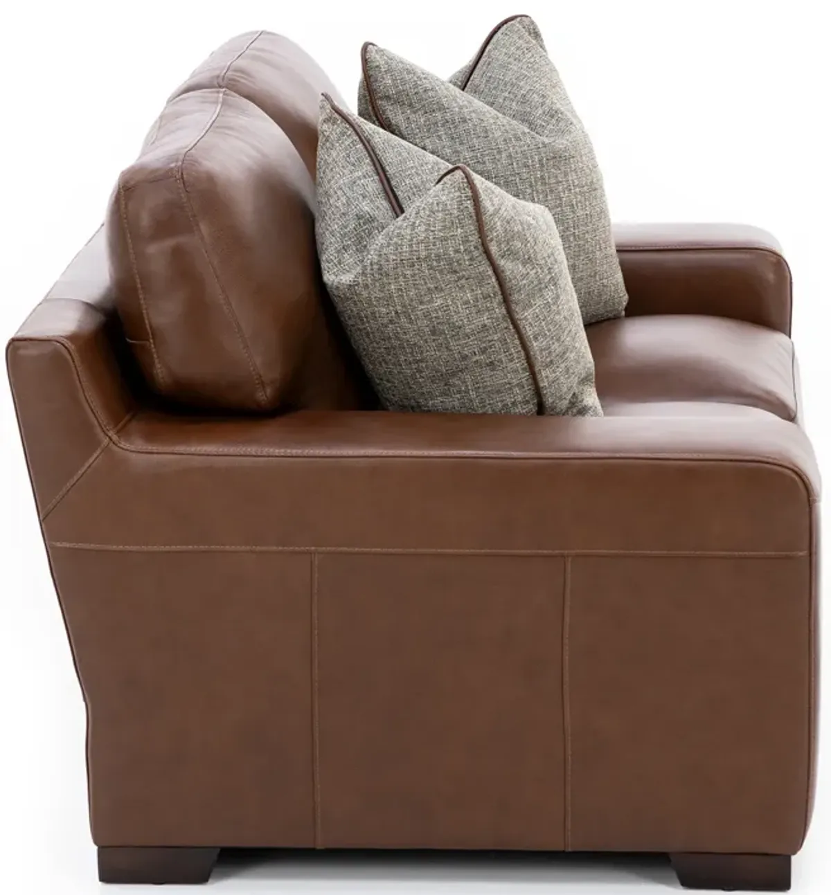 Everest Leather Loveseat With Wireless Charging in Chestnut