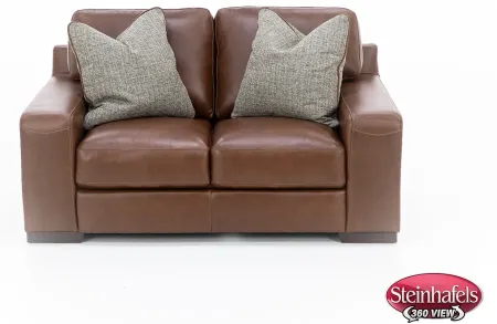 Everest Leather Loveseat With Wireless Charging in Chestnut