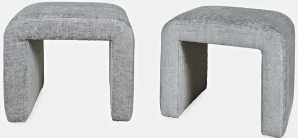 Shay Set of Two Bench in Grey