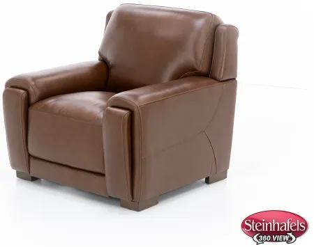 William Leather Chair With Hidden Cupholders And Chargers in Chestnut