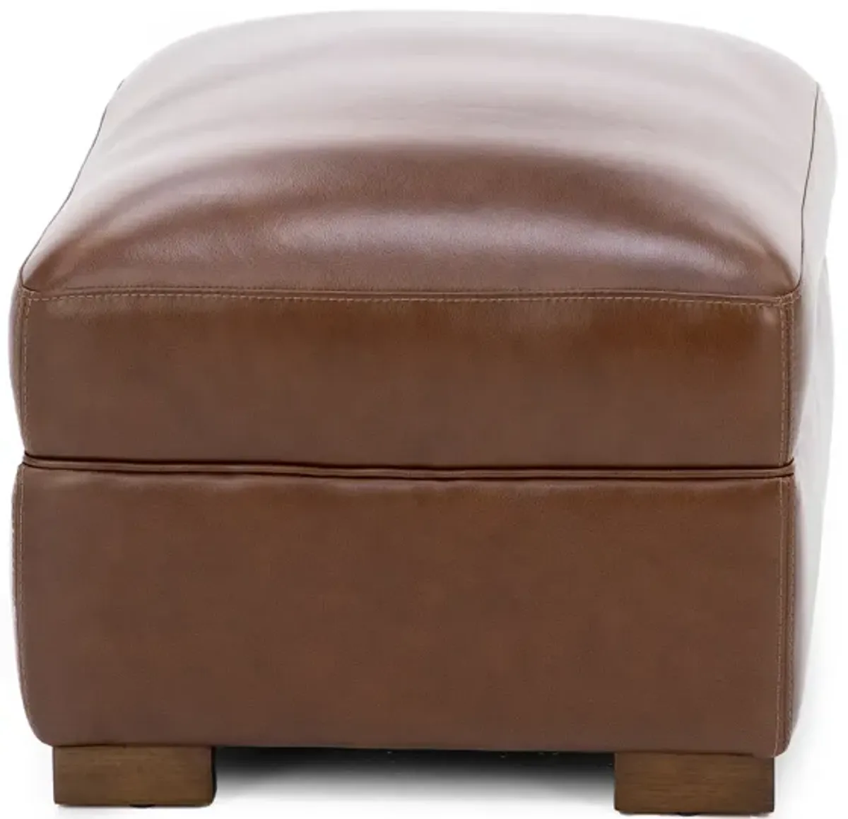 William Leather Ottoman in Chestnut