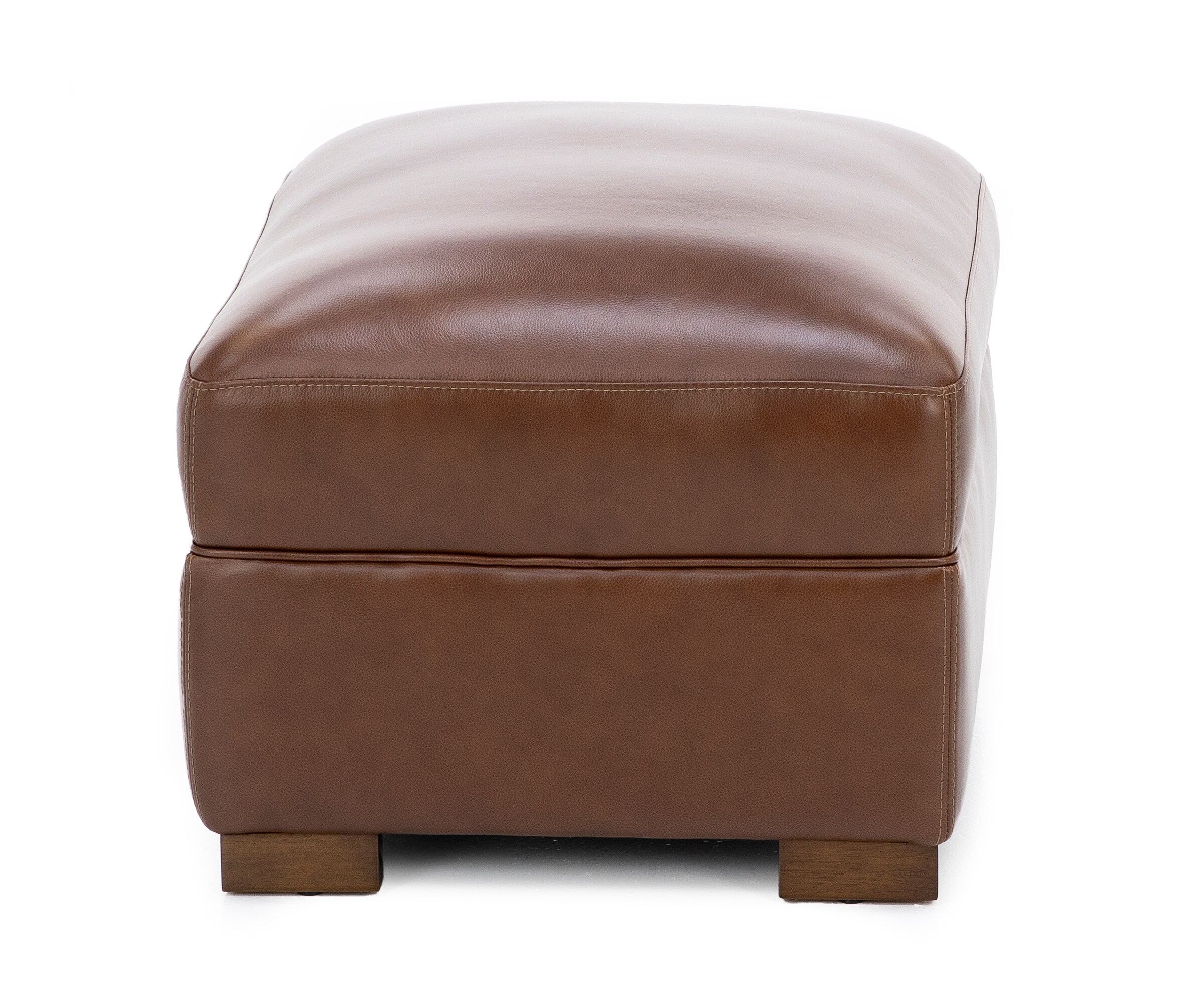 William Leather Ottoman in Chestnut