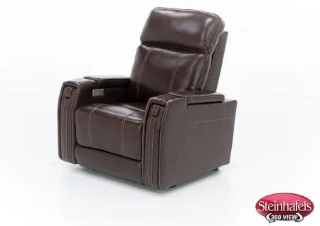 Margot Leather Fully Loaded Multi Media Home Theater Recliner With Hidden Cupholders in Coffee