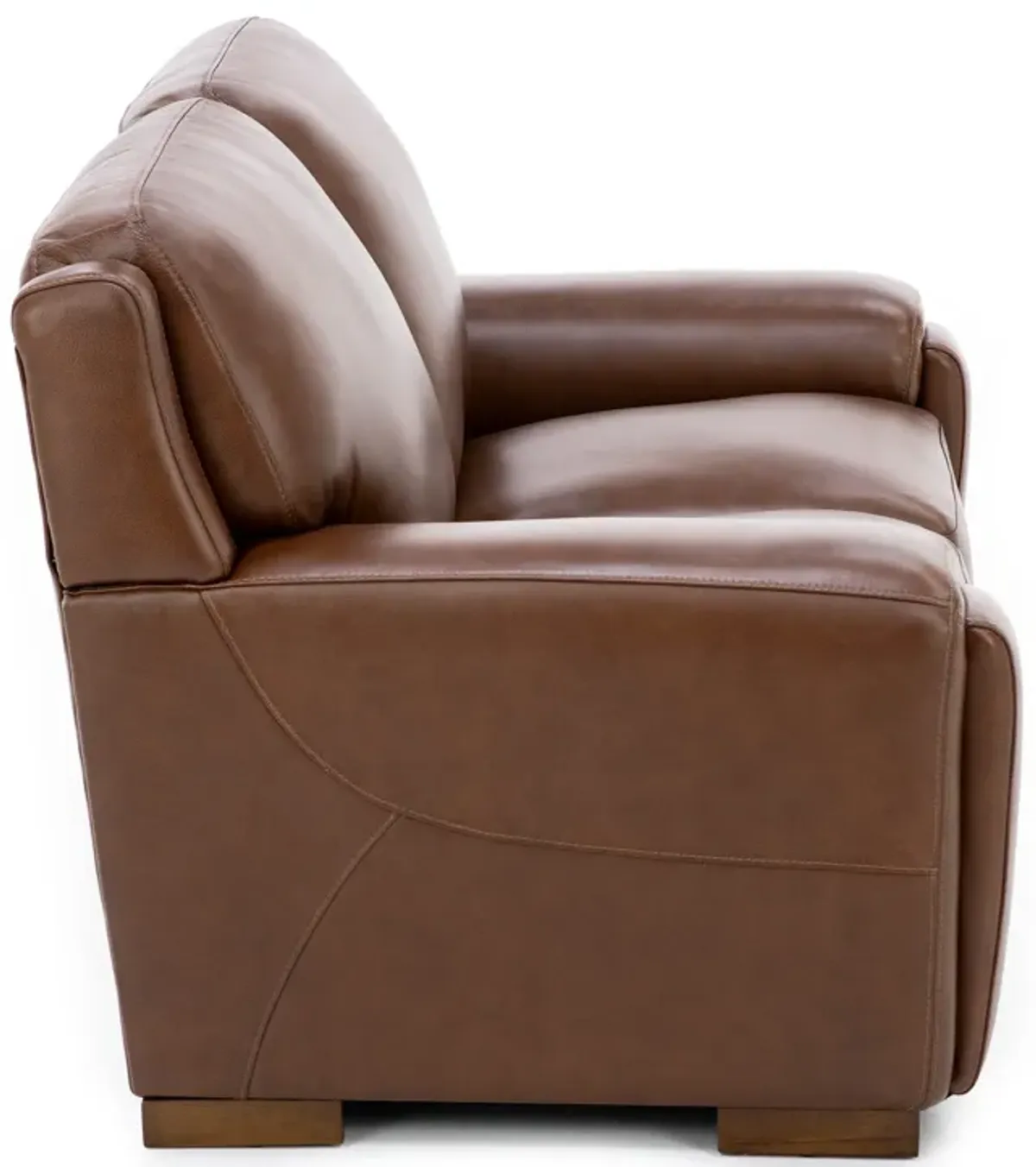 William Leather Loveseat With Hidden Cupholders And Chargers in Chestnut