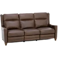 Etna Leather Power Headrest Reclining Sofa in Brown