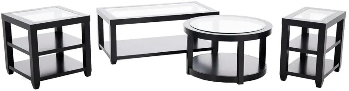 Essentials Black Rectangle Cocktail Table