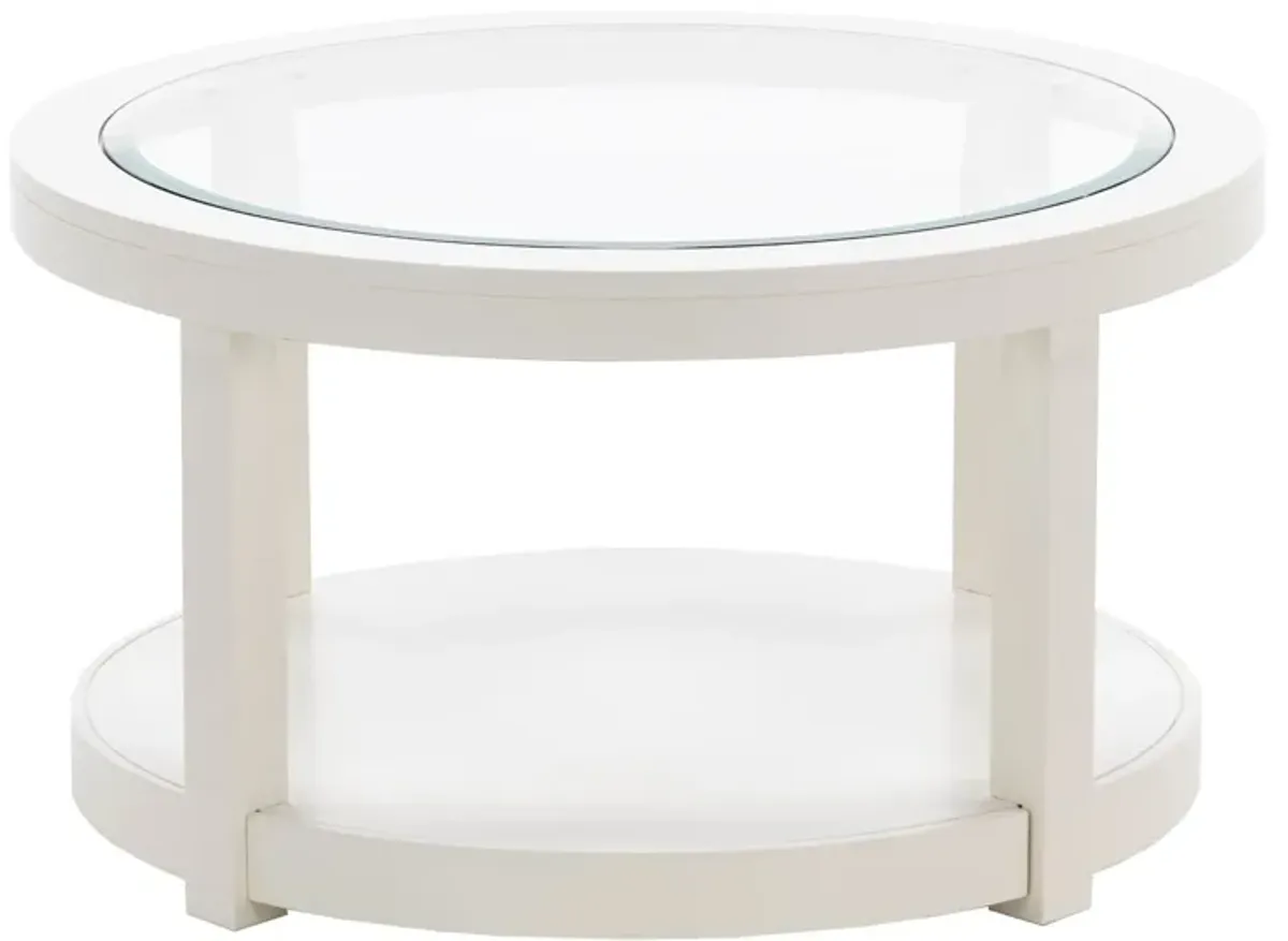 Essentials White Round Cocktail Table