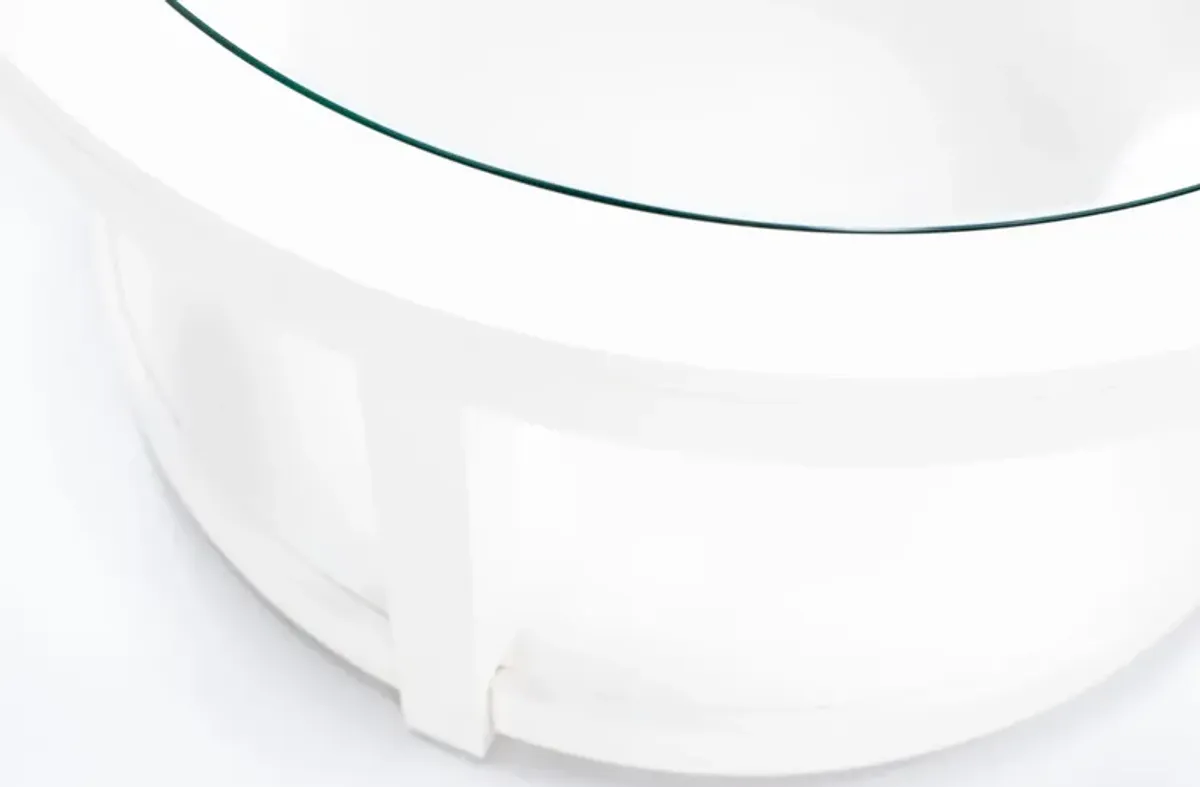 Essentials White Round Cocktail Table