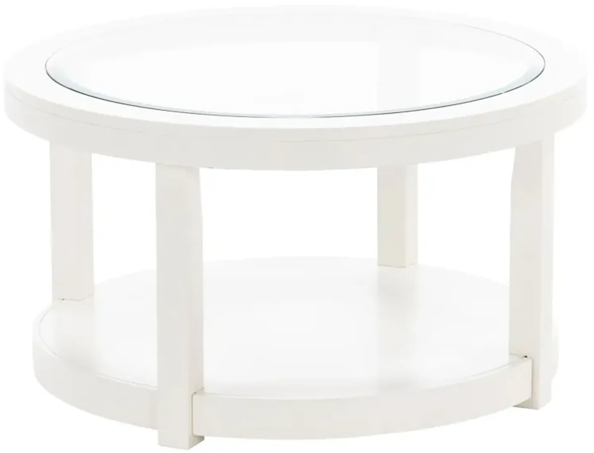 Essentials White Round Cocktail Table